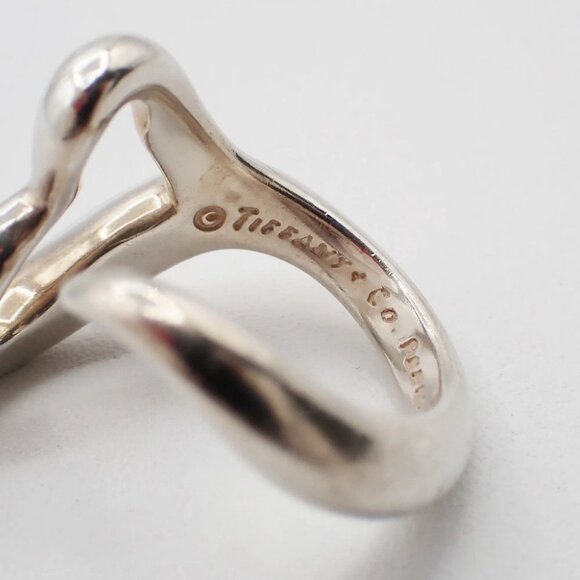 Tiffany & Co. Logo Open Heart Ring US 6 Silver 925 Elsa Peretti - Picture 3 of 8